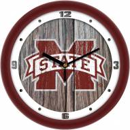 Mississippi State Bulldogs Weathered Wood Wall Clock