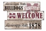 Mississippi State Bulldogs Welcome 3 Plank Sign