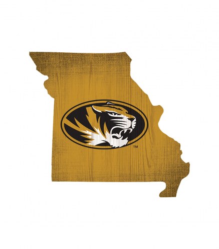 Missouri Tigers 12&quot; Team Color Logo State Sign