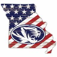 Missouri Tigers 12" USA State Cutout Sign