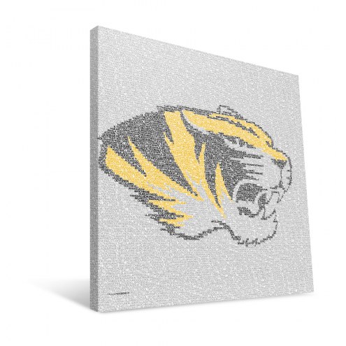 Missouri Tigers 16&quot; x 16&quot; Typo Canvas Print