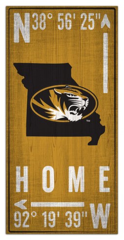 Missouri Tigers 6&quot; x 12&quot; Coordinates Sign