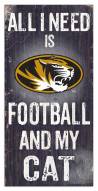 Missouri Tigers 6" x 12" Football & My Cat Sign