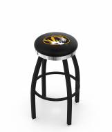 Missouri Tigers Black Swivel Barstool with Chrome Accent Ring
