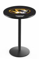 Missouri Tigers Black Wrinkle Bar Table with Round Base
