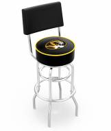 Missouri Tigers Chrome Double Ring Swivel Barstool with Back