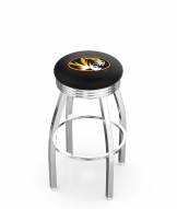 Missouri Tigers Chrome Swivel Barstool with Ribbed Accent Ring