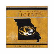 Missouri Tigers Coordinates 10" x 10" Sign