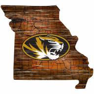 Missouri Tigers Distressed State with Logo Sign