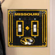 Missouri Tigers Glass Double Switch Plate Cover