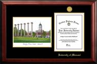 Missouri Tigers Gold Embossed Diploma Frame with Campus Images Lithograph