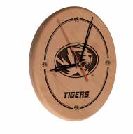 Missouri Tigers Laser Engraved Wood Clock