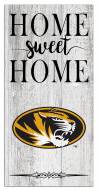 Missouri Tigers Home Sweet Home Whitewashed 6" x 12" Sign