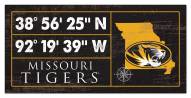 Missouri Tigers Horizontal Coordinate 6" x 12" Sign