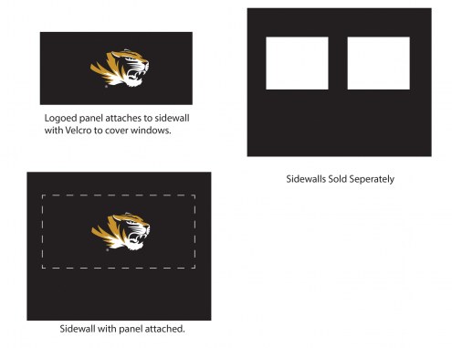 Missouri Tigers Logo Canopy Sidewall Panel (Attaches to Window Sidewall)