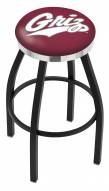 Montana Grizzlies Black Swivel Barstool with Chrome Accent Ring