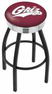 Montana Grizzlies Black Swivel Barstool with Chrome Ribbed Ring
