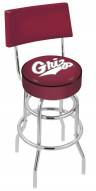 Montana Grizzlies Chrome Double Ring Swivel Barstool with Back