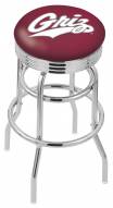 Montana Grizzlies Double Ring Swivel Barstool with Ribbed Accent Ring
