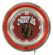 Montana Grizzlies Neon Clock