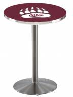 Montana Grizzlies Stainless Steel Bar Table with Round Base