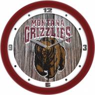 Montana Grizzlies Weathered Wood Wall Clock