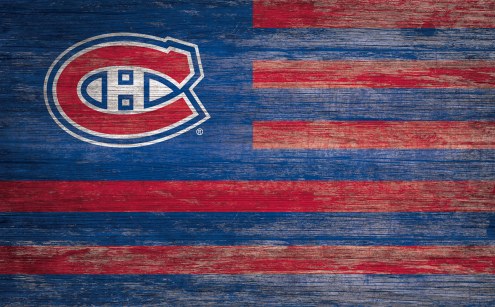 Montreal Canadiens 11&quot; x 19&quot; Distressed Flag Sign