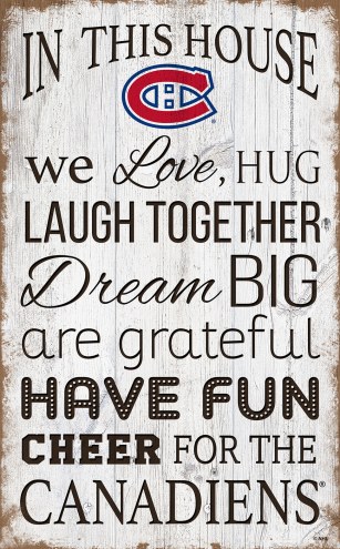 Montreal Canadiens 11&quot; x 19&quot; In This House Sign