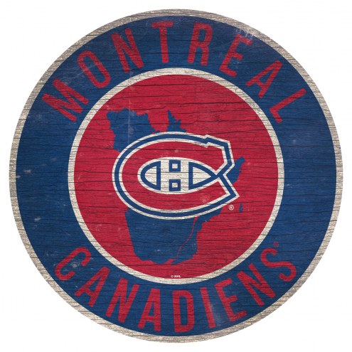 Montreal Canadiens 12&quot; Circle with State Sign