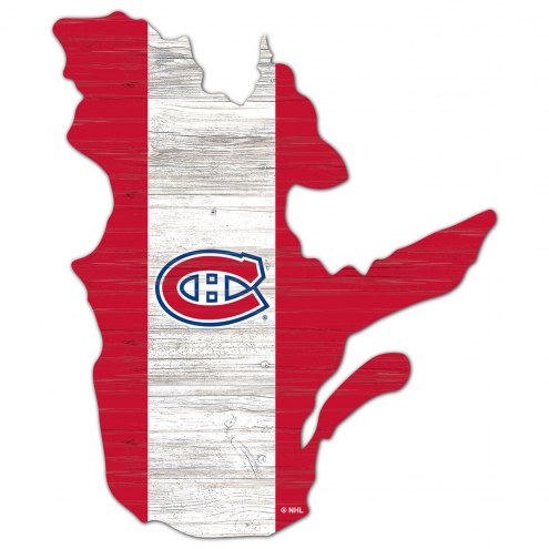 Montreal Canadiens 15&quot; Flag Cutout Sign