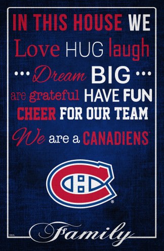 Montreal Canadiens 17&quot; x 26&quot; In This House Sign