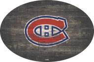 Montreal Canadiens 46" Distressed Wood Oval Sign