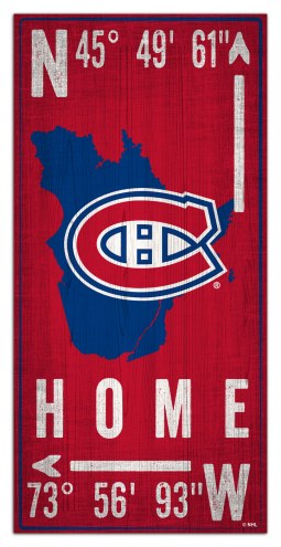 Montreal Canadiens 6&quot; x 12&quot; Coordinates Sign
