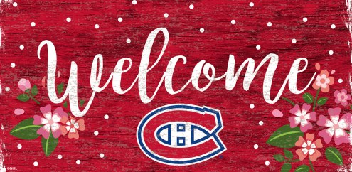 Montreal Canadiens 6&quot; x 12&quot; Floral Welcome Sign