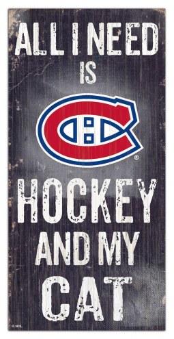 Montreal Canadiens 6&quot; x 12&quot; Hockey & My Cat Sign