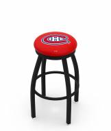 Montreal Canadiens Black Swivel Bar Stool with Accent Ring