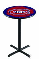 Montreal Canadiens Black Wrinkle Bar Table with Cross Base