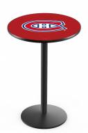 Montreal Canadiens Black Wrinkle Bar Table with Round Base