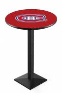 Montreal Canadiens Black Wrinkle Pub Table with Square Base