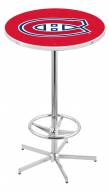 Montreal Canadiens Chrome Bar Table with Foot Ring