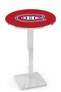 Montreal Canadiens Chrome Bar Table with Square Base