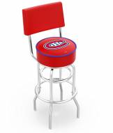 Montreal Canadiens Chrome Double Ring Swivel Barstool with Back