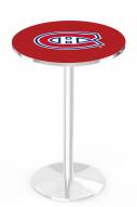 Montreal Canadiens Chrome Pub Table with Round Base