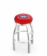 Montreal Canadiens Chrome Swivel Bar Stool with Accent Ring