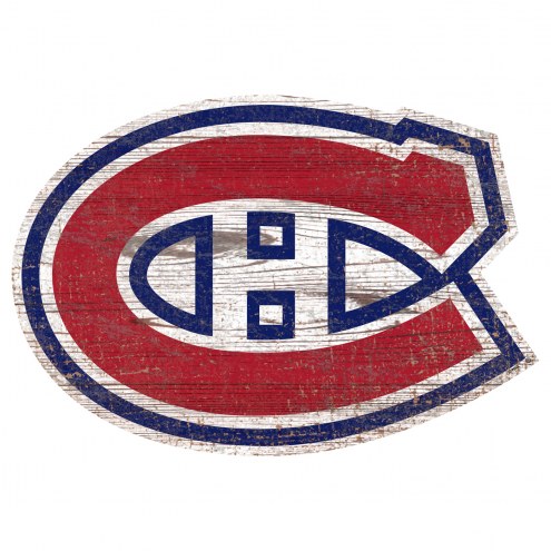 Montreal Canadiens Distressed Logo Cutout Sign