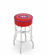 Montreal Canadiens Double-Ring Chrome Base Swivel Bar Stool