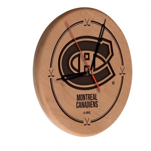 Montreal Canadiens Laser Engraved Wood Clock