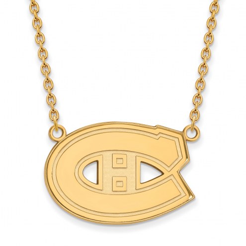 Montreal Canadiens Sterling Silver Gold Plated Large Pendant Necklace