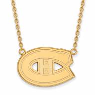 Montreal Canadiens Sterling Silver Gold Plated Large Pendant Necklace