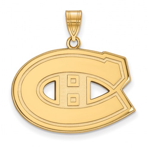Montreal Canadiens Sterling Silver Gold Plated Large Pendant